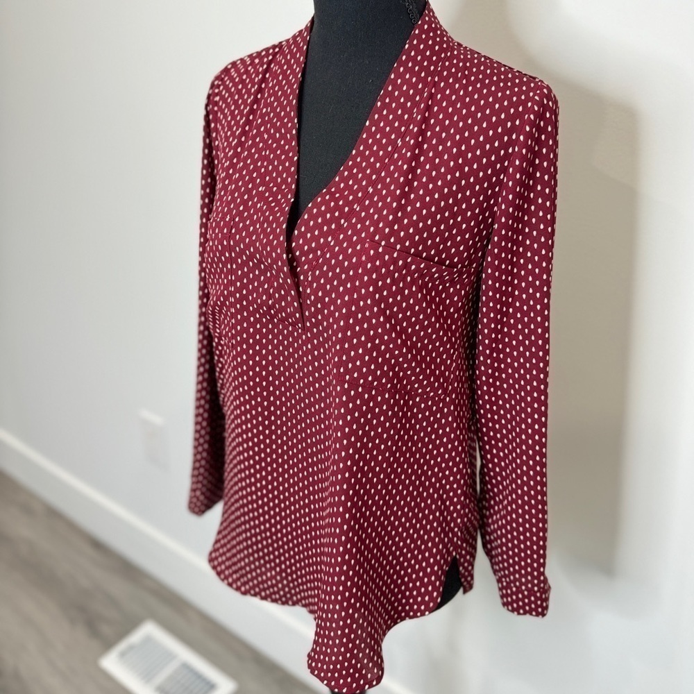 Alice Blue for Stitch Fix Red V-Neck Blouse (S) - Picture 6 of 9